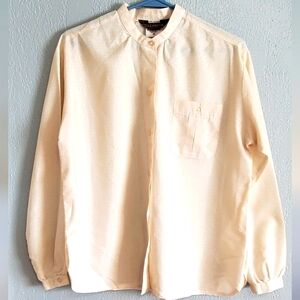 Calabria Womens Cream Ivory Cotton Long Sleeve Blouse 8